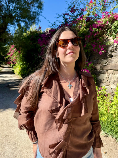 Camisa Semi-Transparente