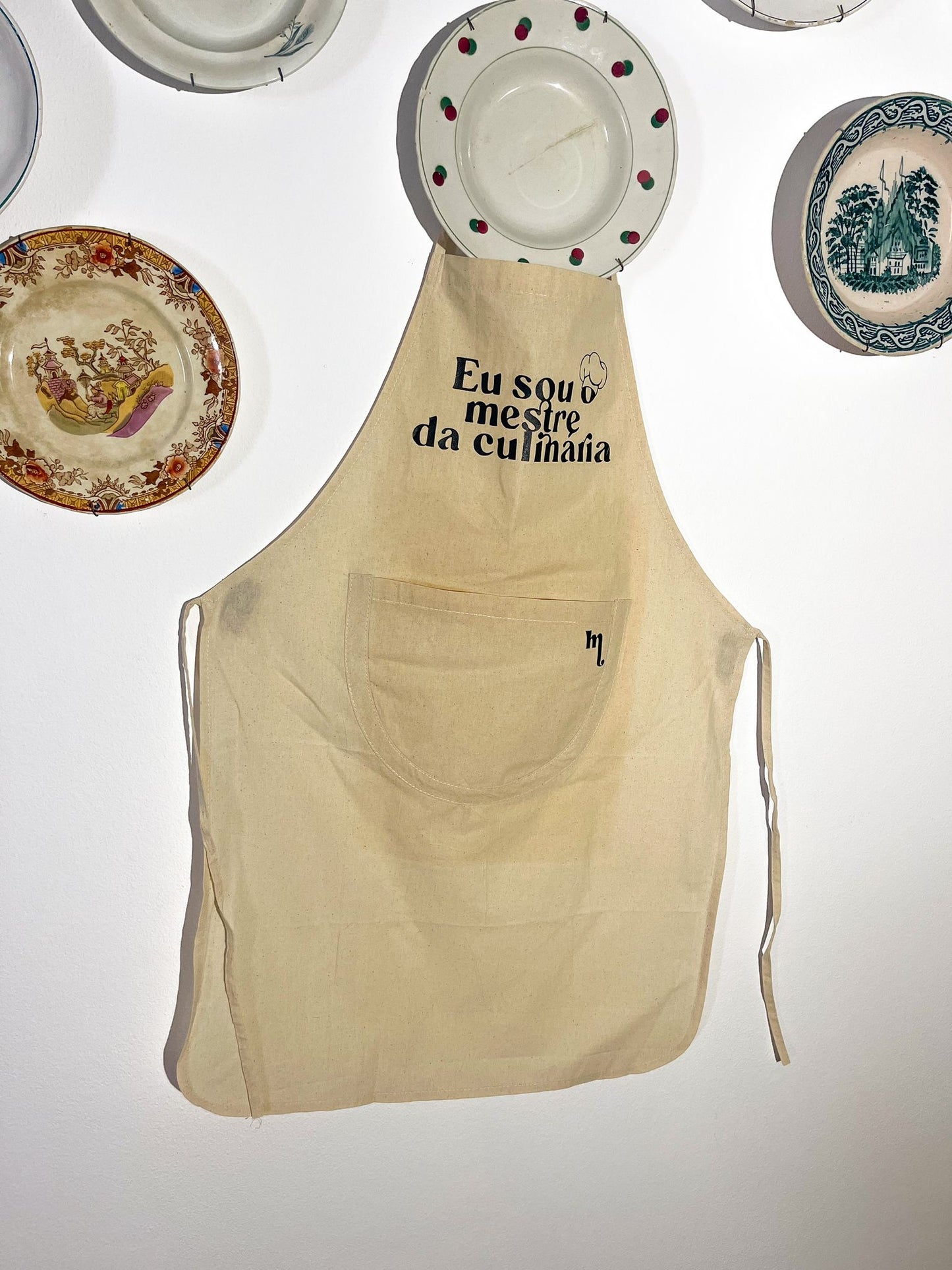 Avental com a frase - "Eu sou o mestre da culinária"
