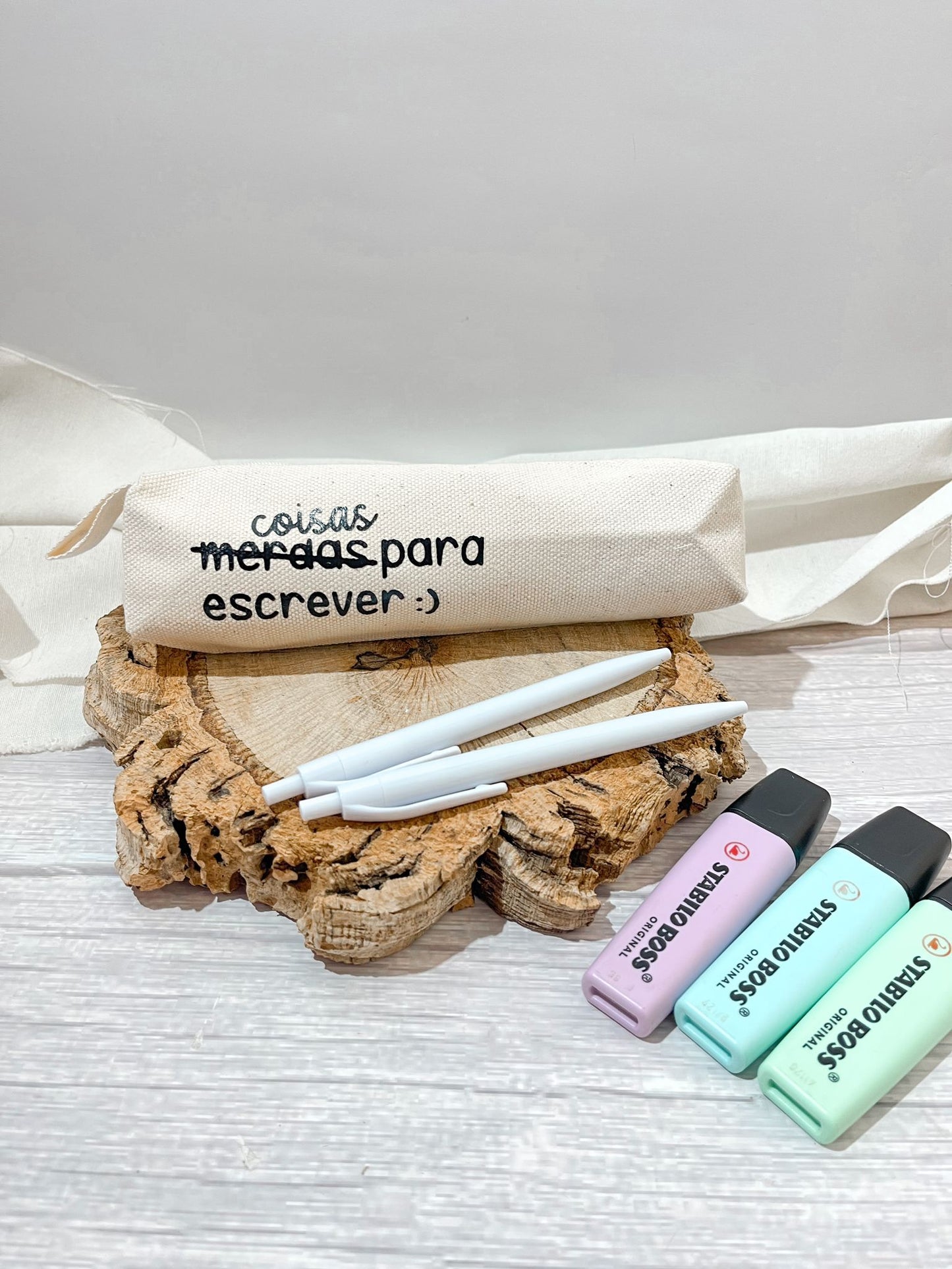 Estojo em Pano Cru - "Coisas para Escrever"